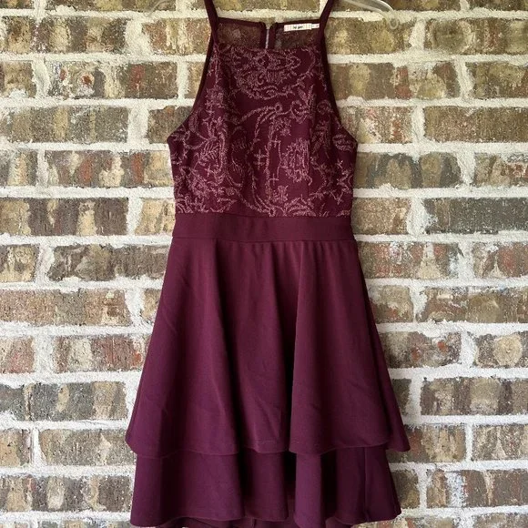 francescas burgundy dress francesca burgundy dress women tencel midi dress main image 1